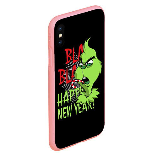 Чехол iPhone XS Max матовый Grinch - happy New Year / 3D-Баблгам – фото 2