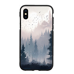 Чехол iPhone XS Max матовый Anime forest, цвет: 3D-черный