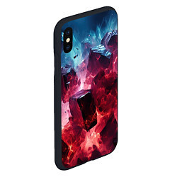 Чехол iPhone XS Max матовый Кубы в красном и фиолетовом дыме, цвет: 3D-черный — фото 2