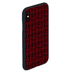 Чехол iPhone XS Max матовый Чёрно-красный узоры, цвет: 3D-черный — фото 2