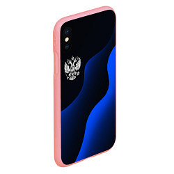 Чехол iPhone XS Max матовый Герб РФ - глубокий синий, цвет: 3D-баблгам — фото 2