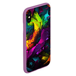 Чехол iPhone XS Max матовый Яркие разноцветные краски, цвет: 3D-фиолетовый — фото 2