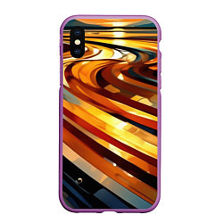 Чехол iPhone XS Max матовый Абстрактная дорога, цвет: 3D-фиолетовый