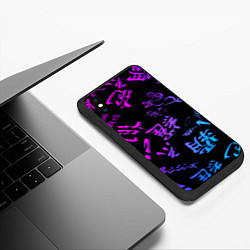 Чехол iPhone XS Max матовый Tokyos Revenge neon logo, цвет: 3D-черный — фото 2