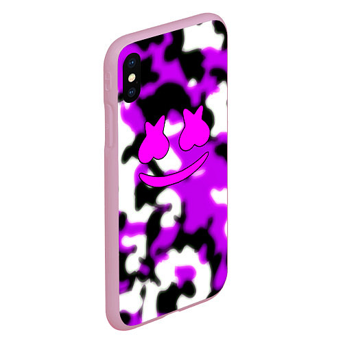 Чехол iPhone XS Max матовый Marshmello camo / 3D-Розовый – фото 2