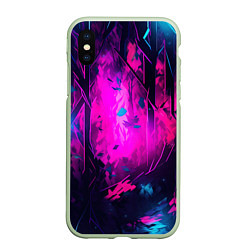 Чехол iPhone XS Max матовый Эфемерный камуфляж, цвет: 3D-салатовый