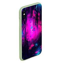 Чехол iPhone XS Max матовый Эфемерный камуфляж, цвет: 3D-салатовый — фото 2