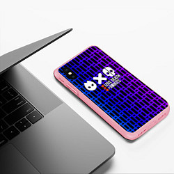 Чехол iPhone XS Max матовый Любовь смерть и роботы неон, цвет: 3D-баблгам — фото 2