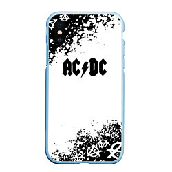 Чехол iPhone XS Max матовый AC DC anarchy rock, цвет: 3D-голубой