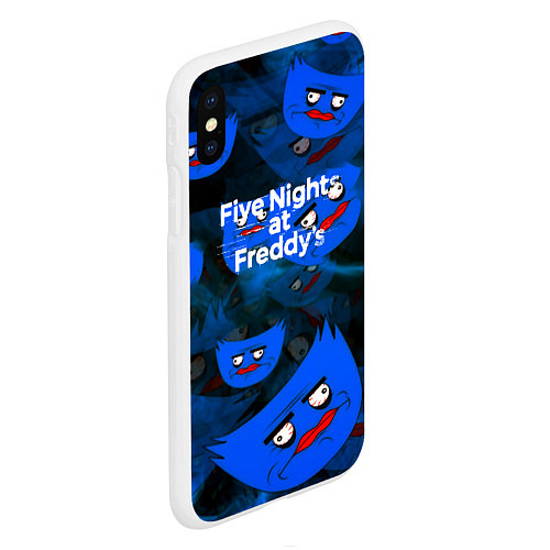 Чехол iPhone XS Max матовый Huggy Wuggy x Five Nights at Freddys / 3D-Белый – фото 2