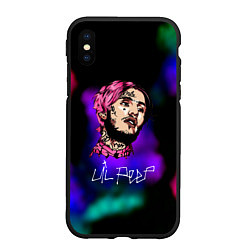 Чехол iPhone XS Max матовый Lil peep рэп неоновый градиент, цвет: 3D-черный