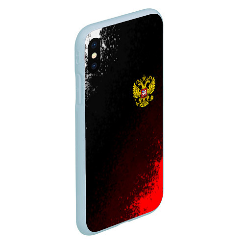 Чехол iPhone XS Max матовый Герб РФ краски империи / 3D-Голубой – фото 2