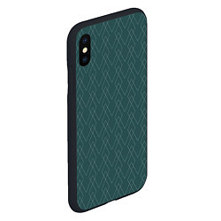 Чехол iPhone XS Max матовый Зелёный геометричные линии, цвет: 3D-черный — фото 2