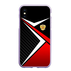 Чехол iPhone XS Max матовый Russia - black and red