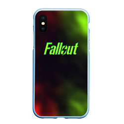 Чехол iPhone XS Max матовый Fallout fire gradient, цвет: 3D-голубой