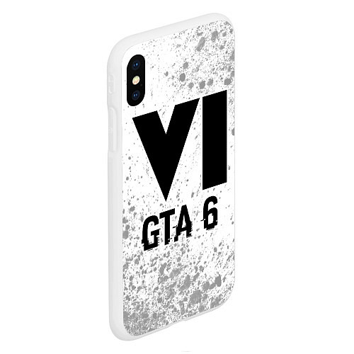 Чехол iPhone XS Max матовый GTA 6 glitch на светлом фоне / 3D-Белый – фото 2