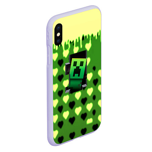 Чехол iPhone XS Max матовый Minecraft love toxic / 3D-Светло-сиреневый – фото 2