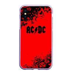 Чехол iPhone XS Max матовый AC DC skull rock краски