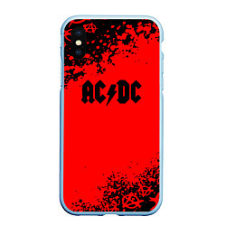 Чехол iPhone XS Max матовый AC DC skull rock краски