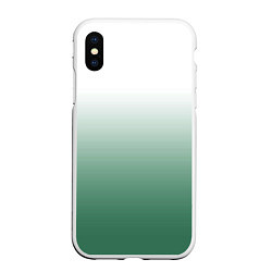 Чехол iPhone XS Max матовый Туманный градиент бело-зелёный, цвет: 3D-белый