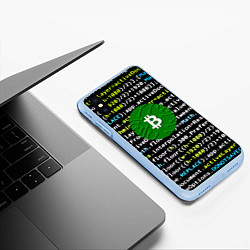 Чехол iPhone XS Max матовый Bitcoin сатоши, цвет: 3D-голубой — фото 2