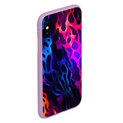 Чехол iPhone XS Max матовый Камуфляж из ярких красок, цвет: 3D-сиреневый — фото 2