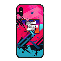 Чехол iPhone XS Max матовый Gta 6 abstract logo style, цвет: 3D-черный