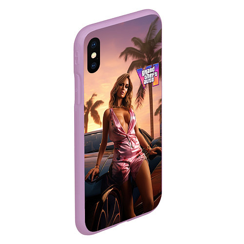 Чехол iPhone XS Max матовый GTA 6 girl / 3D-Сиреневый – фото 2