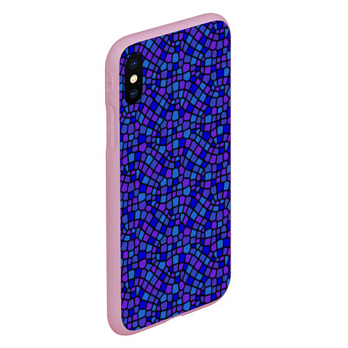 Чехол iPhone XS Max матовый Паттерн витражной мозаики / 3D-Розовый – фото 2