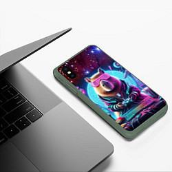 Чехол iPhone XS Max матовый Загадочный мир геймера - капибара, цвет: 3D-темно-зеленый — фото 2