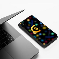 Чехол iPhone XS Max матовый Bitcoin logo criptomoney, цвет: 3D-черный — фото 2