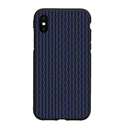 Чехол iPhone XS Max матовый Чёрный узор на серо-синем, цвет: 3D-черный