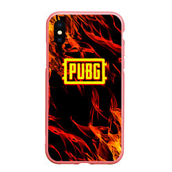 Чехол iPhone XS Max матовый Battlegrounds flame, цвет: 3D-баблгам