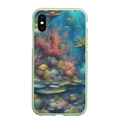 Чехол iPhone XS Max матовый Рыбы под водой