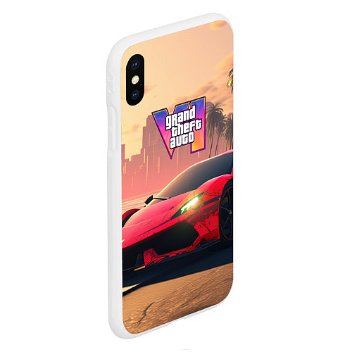 Чехол iPhone XS Max матовый GTA 6 спортивное авто / 3D-Белый – фото 2