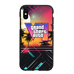 Чехол iPhone XS Max матовый GTA 6 night logo