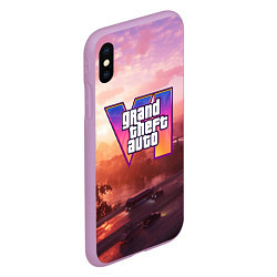 Чехол iPhone XS Max матовый GTA 6 Vice, цвет: 3D-сиреневый — фото 2