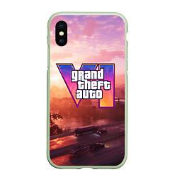 Чехол iPhone XS Max матовый GTA 6 Vice, цвет: 3D-салатовый