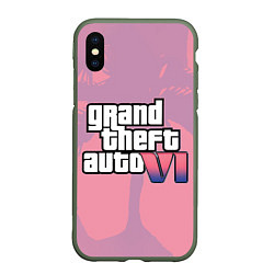 Чехол iPhone XS Max матовый GTA 6 pink