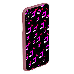 Чехол iPhone XS Max матовый JoJos Bizarre neon pattern logo, цвет: 3D-малиновый — фото 2