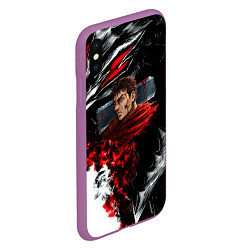 Чехол iPhone XS Max матовый Berserk anime logo, цвет: 3D-фиолетовый — фото 2