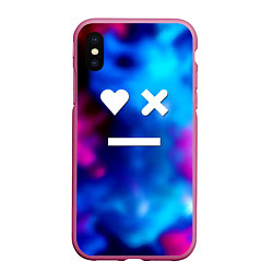 Чехол iPhone XS Max матовый Love death and robots serial gradient, цвет: 3D-малиновый