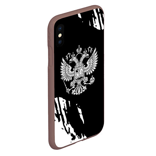 Чехол iPhone XS Max матовый Герб великой страны Россия краски / 3D-Коричневый – фото 2