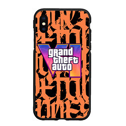 Чехол iPhone XS Max матовый GTA 6 граффити, цвет: 3D-черный