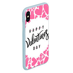 Чехол iPhone XS Max матовый Valentines day, цвет: 3D-голубой — фото 2