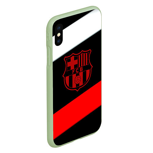 Чехол iPhone XS Max матовый Barcelona stripes sport / 3D-Салатовый – фото 2