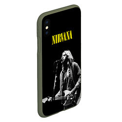 Чехол iPhone XS Max матовый Группа Nirvana Курт Кобейн, цвет: 3D-темно-зеленый — фото 2