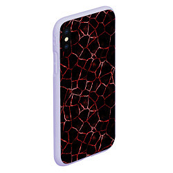 Чехол iPhone XS Max матовый Лава кракелюрная, цвет: 3D-светло-сиреневый — фото 2