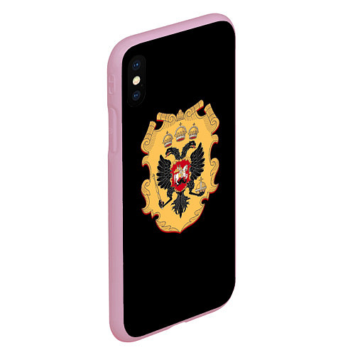 Чехол iPhone XS Max матовый Имперский герб символкика / 3D-Розовый – фото 2