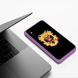 Чехол iPhone XS Max матовый Имперский герб символкика, цвет: 3D-фиолетовый — фото 2